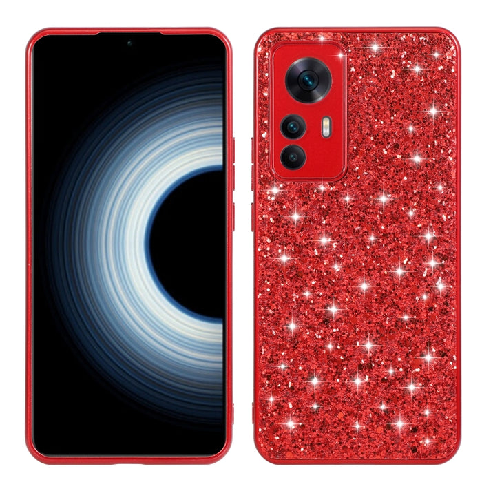 Estuche protector de TPU a prueba de golpes con polvo de brillo, For Xiaomi 12T Pro
