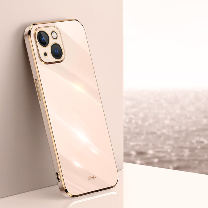 XINLI Straight 6D Plating Gold Edge TPU Estuche a prueba de golpes, For iPhone 14, For iPhone 14 Plus, For iPhone 14 Pro, For iPhone 14 Pro Max, For iPhone 13, For iPhone 13 mini, For iPhone 13 Pro, For iPhone 13 Pro Max