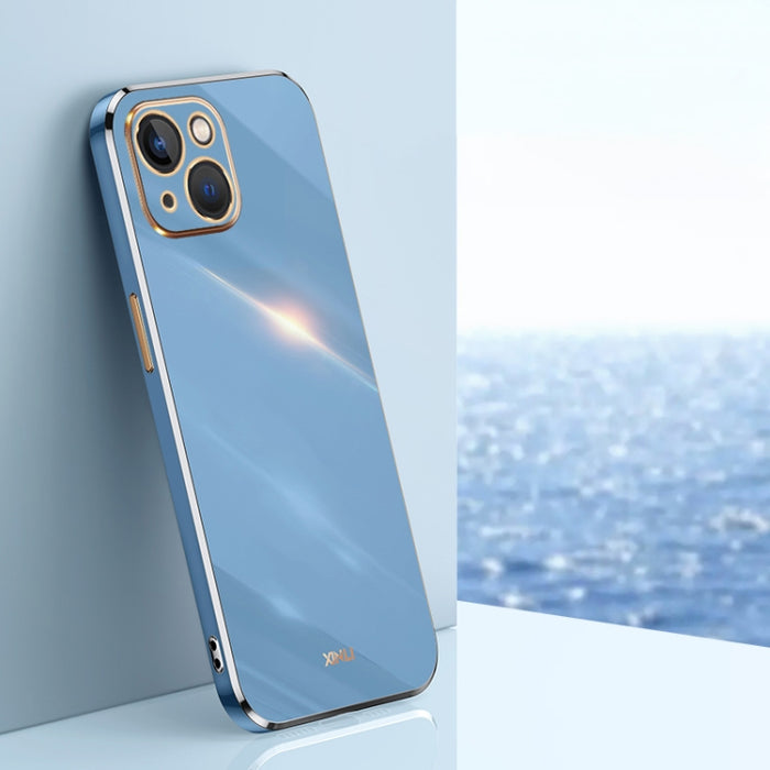 XINLI Straight 6D Plating Gold Edge TPU Estuche a prueba de golpes, For iPhone 14, For iPhone 14 Plus, For iPhone 14 Pro, For iPhone 14 Pro Max, For iPhone 13, For iPhone 13 mini, For iPhone 13 Pro, For iPhone 13 Pro Max