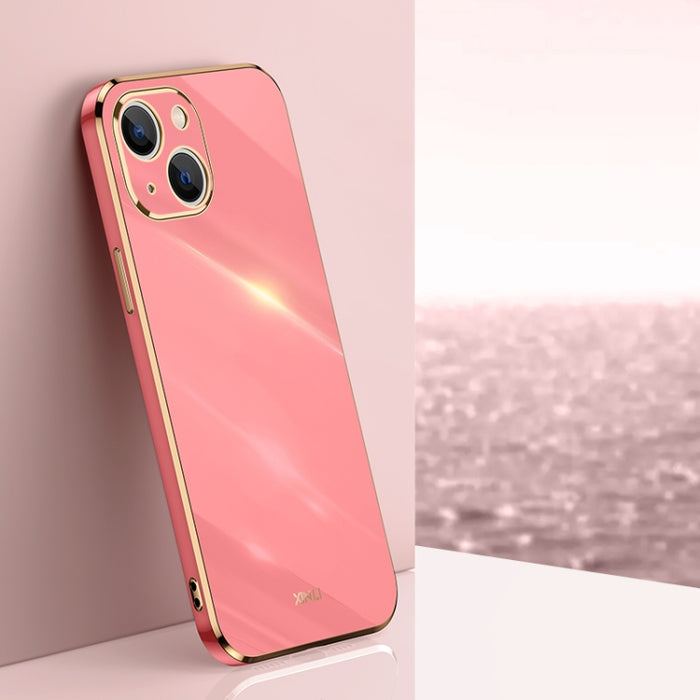 XINLI Straight 6D Plating Gold Edge TPU Estuche a prueba de golpes, For iPhone 14, For iPhone 14 Plus, For iPhone 14 Pro, For iPhone 14 Pro Max, For iPhone 13, For iPhone 13 mini, For iPhone 13 Pro, For iPhone 13 Pro Max