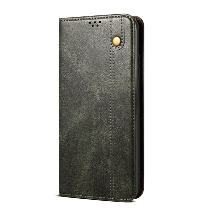 Caja de teléfono de cuero con textura de caballo loco de cera de aceite, For Xiaomi 13 Pro, For Samsung Galaxy S23 5G, For Samsung Galaxy S23+ 5G