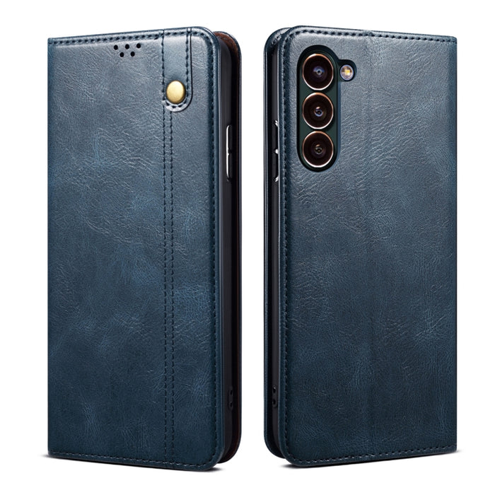 Caja de teléfono de cuero con textura de caballo loco de cera de aceite, For Xiaomi 13 Pro, For Samsung Galaxy S23 5G, For Samsung Galaxy S23+ 5G