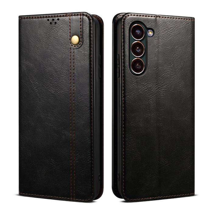 Caja de teléfono de cuero con textura de caballo loco de cera de aceite, For Xiaomi 13 Pro, For Samsung Galaxy S23 5G, For Samsung Galaxy S23+ 5G