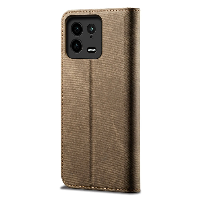 Estuche para teléfono de cuero con textura de mezclilla, For Xiaomi 13 Pro, For Samsung Galaxy S23 5G, For Samsung Galaxy S23+ 5G