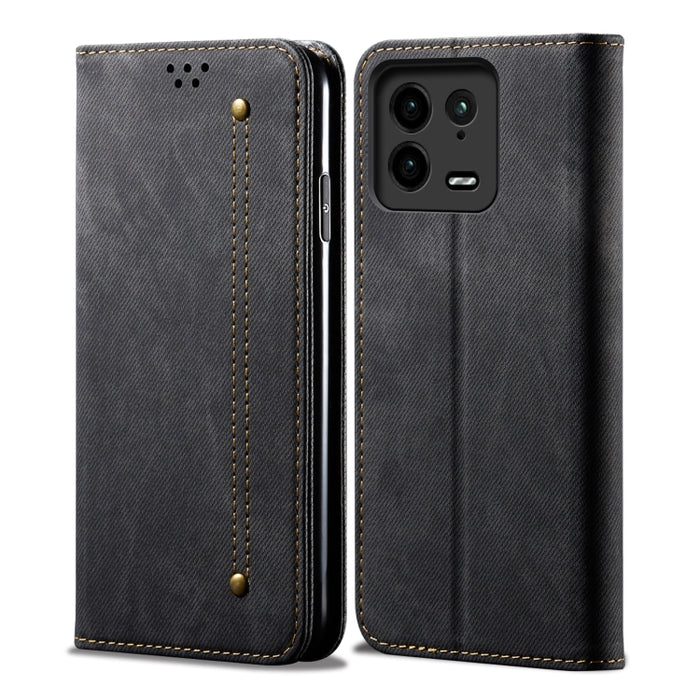 Estuche para teléfono de cuero con textura de mezclilla, For Xiaomi 13 Pro, For Samsung Galaxy S23 5G, For Samsung Galaxy S23+ 5G