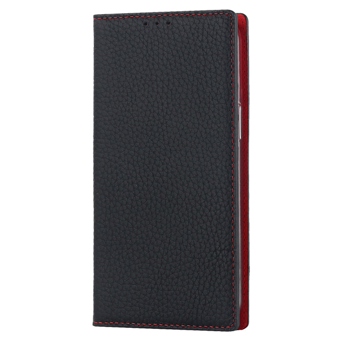 Estuche para teléfono de cuero genuino con textura de litchi, For iPhone 14 Pro Max, For iPhone 14 Pro, For iPhone 14, For iPhone 14 Plus, For Google Pixel 7 5G