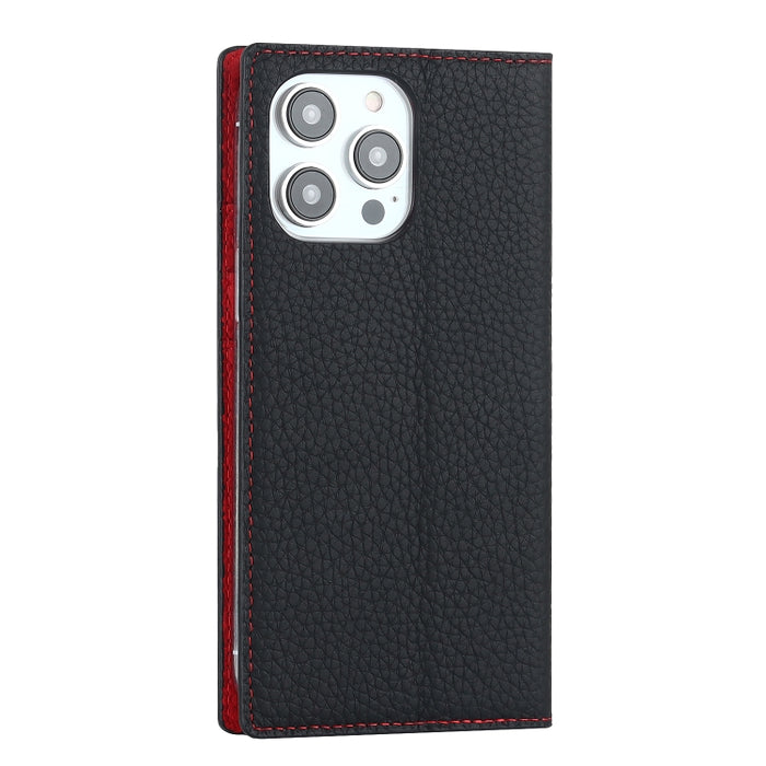Estuche para teléfono de cuero genuino con textura de litchi, For iPhone 14 Pro Max, For iPhone 14 Pro, For iPhone 14, For iPhone 14 Plus, For Google Pixel 7 5G