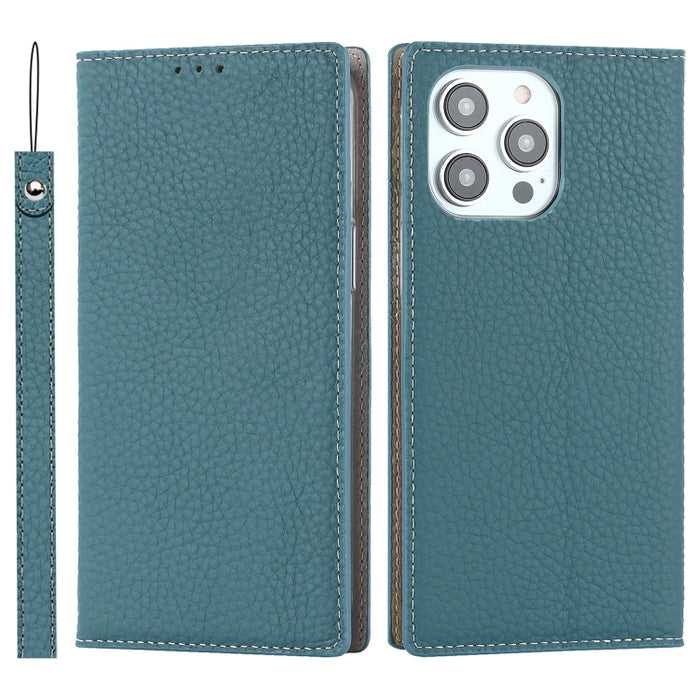 Estuche para teléfono de cuero genuino con textura de litchi, For iPhone 14 Pro Max, For iPhone 14 Pro, For iPhone 14, For iPhone 14 Plus, For Google Pixel 7 5G