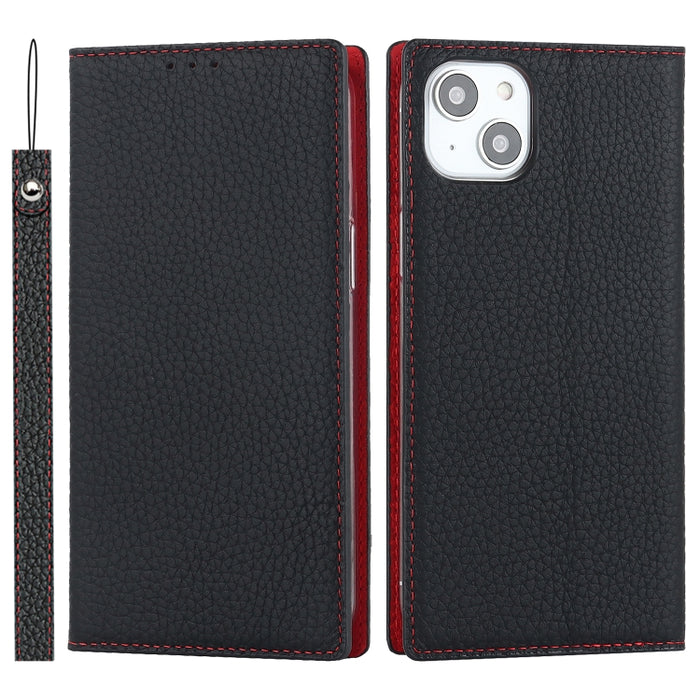 Estuche para teléfono de cuero genuino con textura de litchi, For iPhone 14 Pro Max, For iPhone 14 Pro, For iPhone 14, For iPhone 14 Plus, For Google Pixel 7 5G