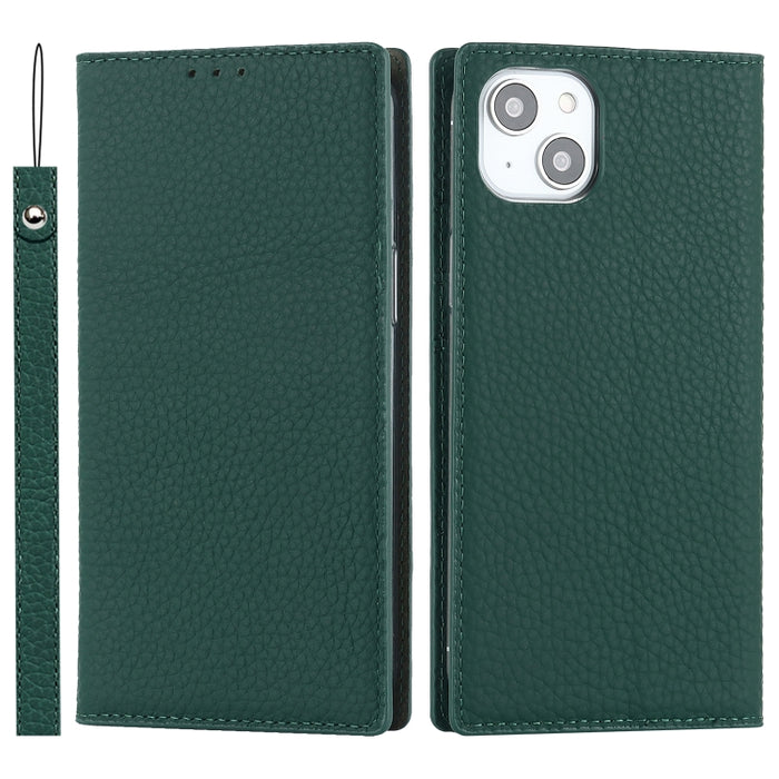Estuche para teléfono de cuero genuino con textura de litchi, For iPhone 14 Pro Max, For iPhone 14 Pro, For iPhone 14, For iPhone 14 Plus, For Google Pixel 7 5G