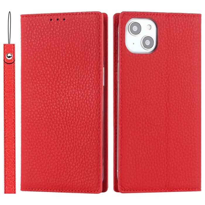 Estuche para teléfono de cuero genuino con textura de litchi, For iPhone 14 Pro Max, For iPhone 14 Pro, For iPhone 14, For iPhone 14 Plus, For Google Pixel 7 5G