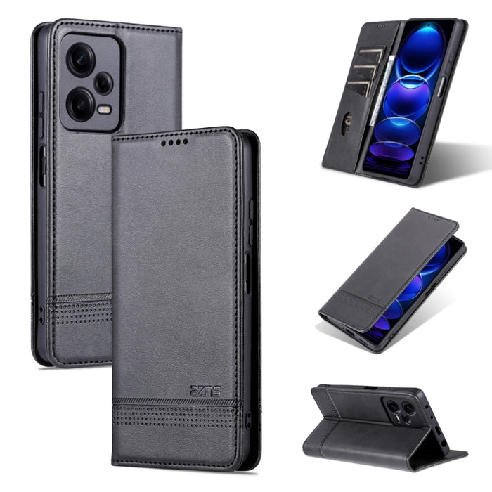 AZNS Funda de cuero con tapa magnética con textura de becerro para teléfono, For Samsung Galaxy S23 5G, For Samsung Galaxy S23+ 5G, For Samsung Galaxy S23 Ultra 5G, For Xiaomi Redmi Note 12 Pro 5G China / Note 12 Pro 5G+ China
