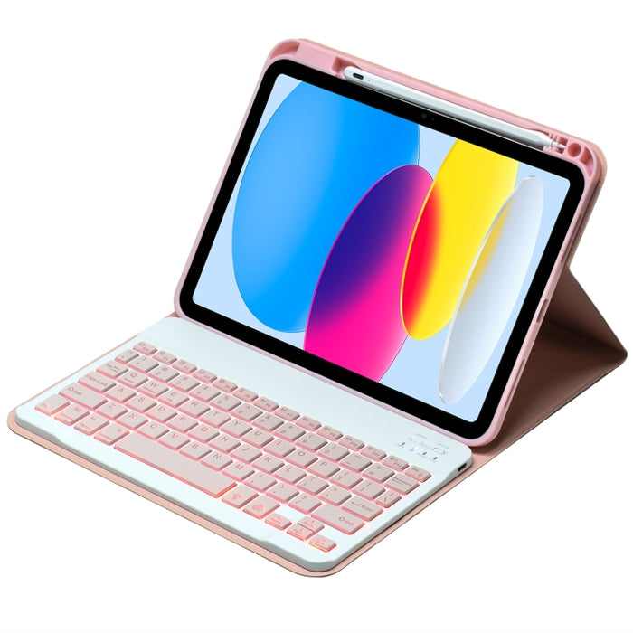 SA-10DS Estuche para tableta de cuero con teclado Bluetooth retroiluminado con ranura para lápiz, For iPad 10th Gen 10.9 2022