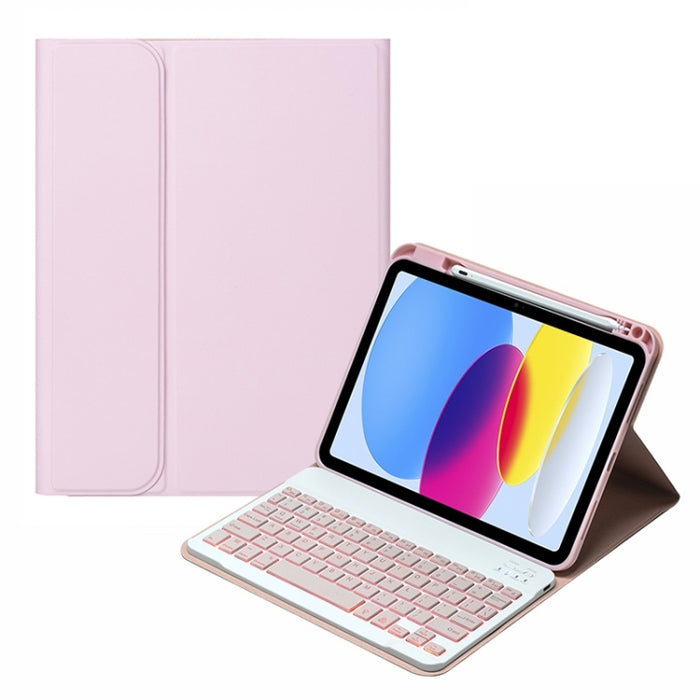 SA-10DS Estuche para tableta de cuero con teclado Bluetooth retroiluminado con ranura para lápiz, For iPad 10th Gen 10.9 2022