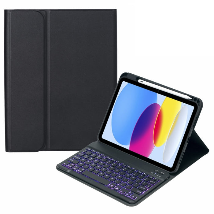 SA-10DS Estuche para tableta de cuero con teclado Bluetooth retroiluminado con ranura para lápiz, For iPad 10th Gen 10.9 2022