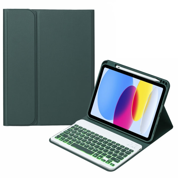 SA-10DS Estuche para tableta de cuero con teclado Bluetooth retroiluminado con ranura para lápiz, For iPad 10th Gen 10.9 2022