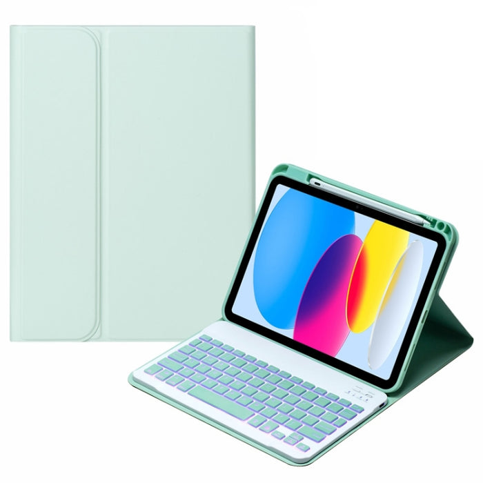 SA-10DS Estuche para tableta de cuero con teclado Bluetooth retroiluminado con ranura para lápiz, For iPad 10th Gen 10.9 2022