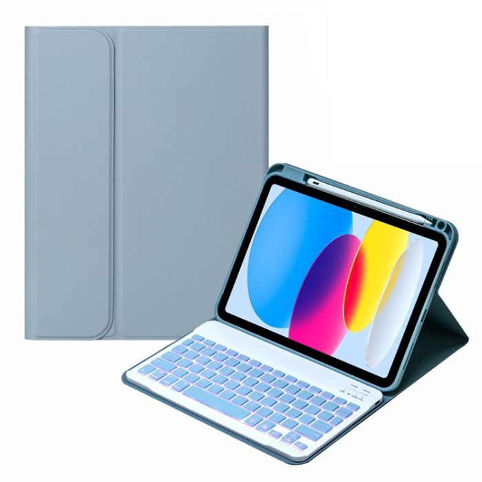 SA-10DS Estuche para tableta de cuero con teclado Bluetooth retroiluminado con ranura para lápiz, For iPad 10th Gen 10.9 2022