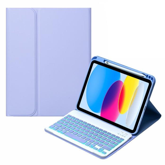 SA-10DS Estuche para tableta de cuero con teclado Bluetooth retroiluminado con ranura para lápiz, For iPad 10th Gen 10.9 2022
