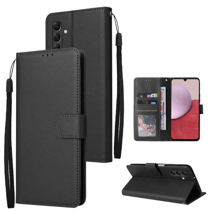 Estuche multifuncional de cuero para teléfono con 3 ranuras para tarjetas, For Samsung Galaxy A14 5G, For Xiaomi Redmi Note 12 China, For Xiaomi Redmi Note 12 Pro 5G China, For Xiaomi Redmi Note 12 Pro+ China