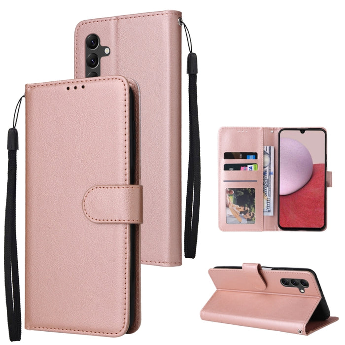 Estuche multifuncional de cuero para teléfono con 3 ranuras para tarjetas, For Samsung Galaxy A14 5G, For Xiaomi Redmi Note 12 China, For Xiaomi Redmi Note 12 Pro 5G China, For Xiaomi Redmi Note 12 Pro+ China