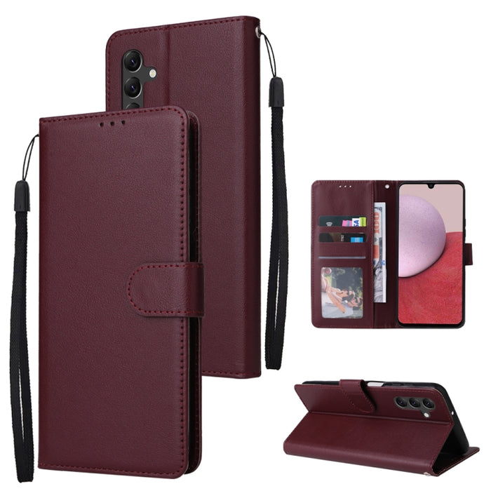 Estuche multifuncional de cuero para teléfono con 3 ranuras para tarjetas, For Samsung Galaxy A14 5G, For Xiaomi Redmi Note 12 China, For Xiaomi Redmi Note 12 Pro 5G China, For Xiaomi Redmi Note 12 Pro+ China