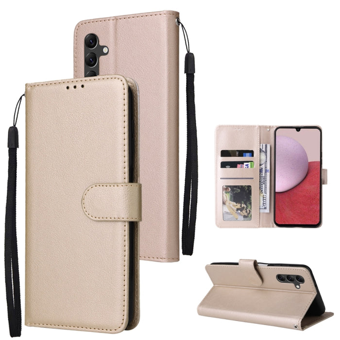 Estuche multifuncional de cuero para teléfono con 3 ranuras para tarjetas, For Samsung Galaxy A14 5G, For Xiaomi Redmi Note 12 China, For Xiaomi Redmi Note 12 Pro 5G China, For Xiaomi Redmi Note 12 Pro+ China