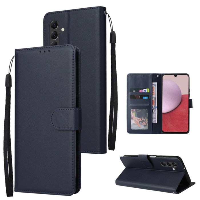 Estuche multifuncional de cuero para teléfono con 3 ranuras para tarjetas, For Samsung Galaxy A14 5G, For Xiaomi Redmi Note 12 China, For Xiaomi Redmi Note 12 Pro 5G China, For Xiaomi Redmi Note 12 Pro+ China