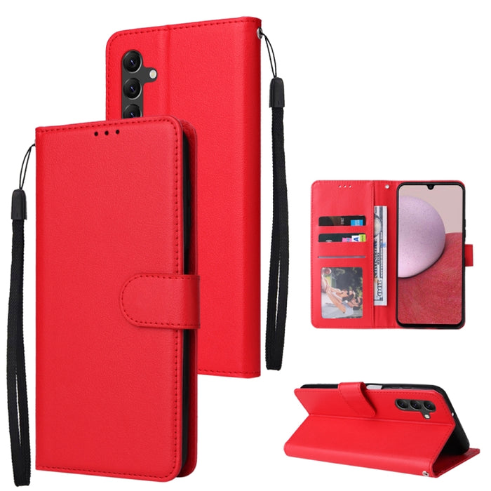Estuche multifuncional de cuero para teléfono con 3 ranuras para tarjetas, For Samsung Galaxy A14 5G, For Xiaomi Redmi Note 12 China, For Xiaomi Redmi Note 12 Pro 5G China, For Xiaomi Redmi Note 12 Pro+ China