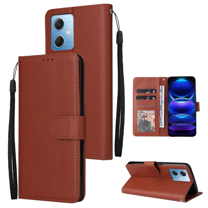 Estuche multifuncional de cuero para teléfono con 3 ranuras para tarjetas, For Samsung Galaxy A14 5G, For Xiaomi Redmi Note 12 China, For Xiaomi Redmi Note 12 Pro 5G China, For Xiaomi Redmi Note 12 Pro+ China