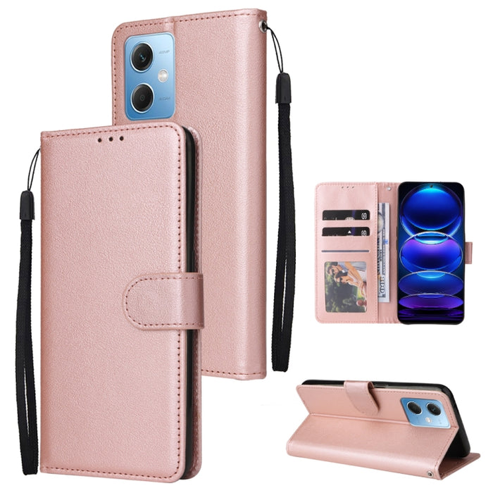 Estuche multifuncional de cuero para teléfono con 3 ranuras para tarjetas, For Samsung Galaxy A14 5G, For Xiaomi Redmi Note 12 China, For Xiaomi Redmi Note 12 Pro 5G China, For Xiaomi Redmi Note 12 Pro+ China