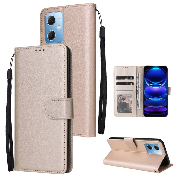 Estuche multifuncional de cuero para teléfono con 3 ranuras para tarjetas, For Samsung Galaxy A14 5G, For Xiaomi Redmi Note 12 China, For Xiaomi Redmi Note 12 Pro 5G China, For Xiaomi Redmi Note 12 Pro+ China