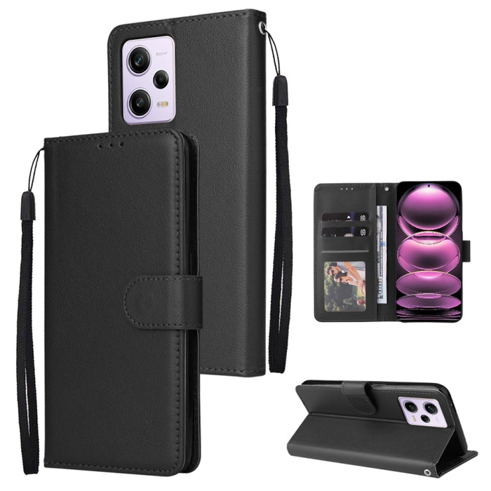 Estuche multifuncional de cuero para teléfono con 3 ranuras para tarjetas, For Samsung Galaxy A14 5G, For Xiaomi Redmi Note 12 China, For Xiaomi Redmi Note 12 Pro 5G China, For Xiaomi Redmi Note 12 Pro+ China