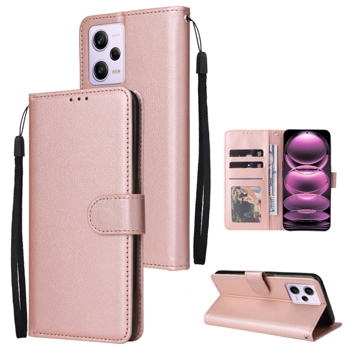 Estuche multifuncional de cuero para teléfono con 3 ranuras para tarjetas, For Samsung Galaxy A14 5G, For Xiaomi Redmi Note 12 China, For Xiaomi Redmi Note 12 Pro 5G China, For Xiaomi Redmi Note 12 Pro+ China