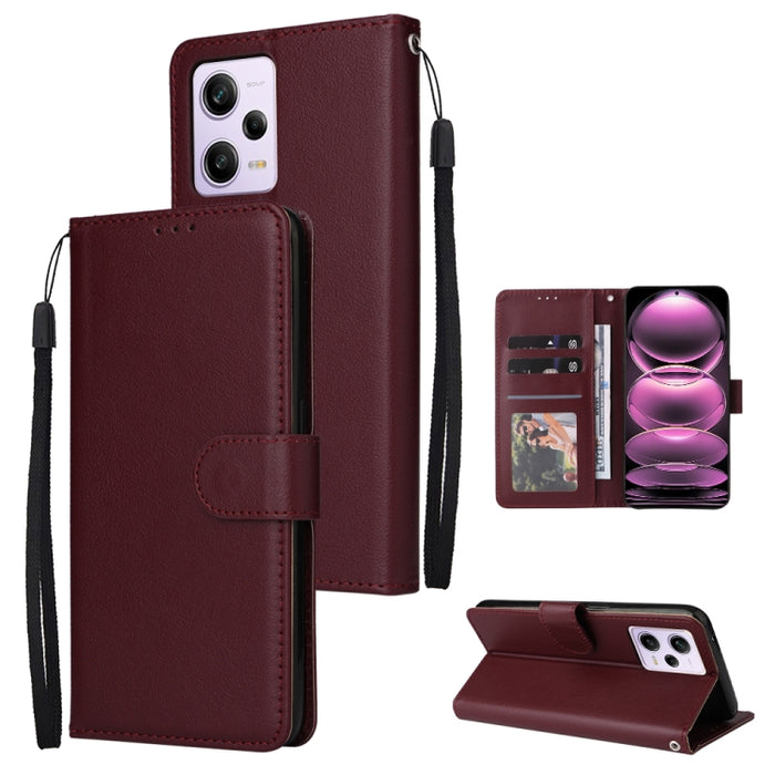 Estuche multifuncional de cuero para teléfono con 3 ranuras para tarjetas, For Samsung Galaxy A14 5G, For Xiaomi Redmi Note 12 China, For Xiaomi Redmi Note 12 Pro 5G China, For Xiaomi Redmi Note 12 Pro+ China
