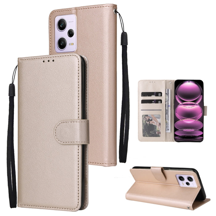 Estuche multifuncional de cuero para teléfono con 3 ranuras para tarjetas, For Samsung Galaxy A14 5G, For Xiaomi Redmi Note 12 China, For Xiaomi Redmi Note 12 Pro 5G China, For Xiaomi Redmi Note 12 Pro+ China