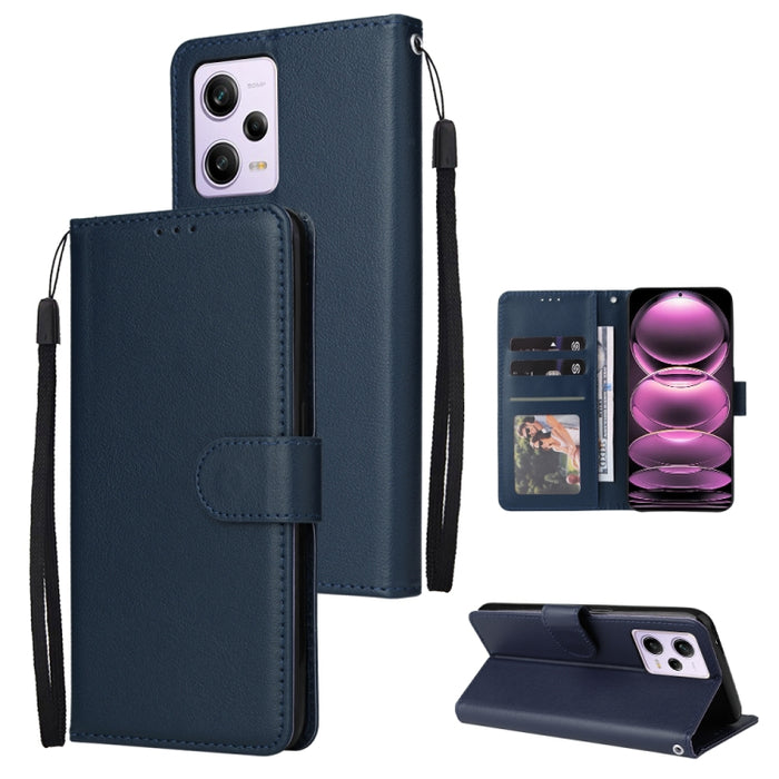 Estuche multifuncional de cuero para teléfono con 3 ranuras para tarjetas, For Samsung Galaxy A14 5G, For Xiaomi Redmi Note 12 China, For Xiaomi Redmi Note 12 Pro 5G China, For Xiaomi Redmi Note 12 Pro+ China
