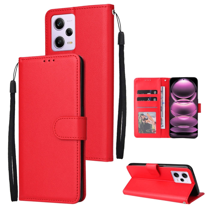 Estuche multifuncional de cuero para teléfono con 3 ranuras para tarjetas, For Samsung Galaxy A14 5G, For Xiaomi Redmi Note 12 China, For Xiaomi Redmi Note 12 Pro 5G China, For Xiaomi Redmi Note 12 Pro+ China