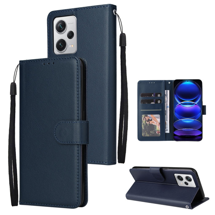 Estuche multifuncional de cuero para teléfono con 3 ranuras para tarjetas, For Samsung Galaxy A14 5G, For Xiaomi Redmi Note 12 China, For Xiaomi Redmi Note 12 Pro 5G China, For Xiaomi Redmi Note 12 Pro+ China