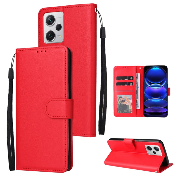 Estuche multifuncional de cuero para teléfono con 3 ranuras para tarjetas, For Samsung Galaxy A14 5G, For Xiaomi Redmi Note 12 China, For Xiaomi Redmi Note 12 Pro 5G China, For Xiaomi Redmi Note 12 Pro+ China