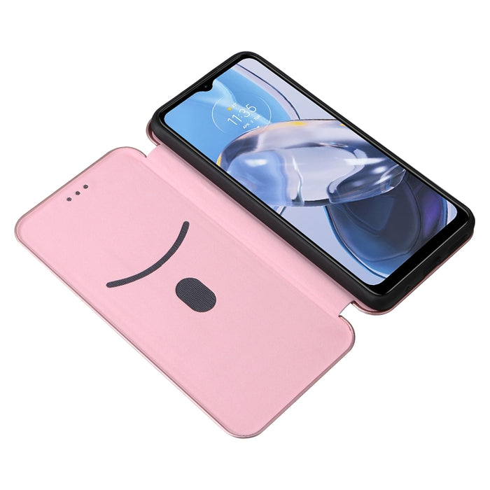 Caja del teléfono de la PU del tirón horizontal de la textura global de la fibra de carbono, For Motorola  Moto E22 4G / Moto E22i 4G, For Xiaomi 13 Pro, For Xiaomi Redmi A1+