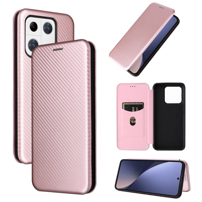 Caja del teléfono de la PU del tirón horizontal de la textura global de la fibra de carbono, For Motorola  Moto E22 4G / Moto E22i 4G, For Xiaomi 13 Pro, For Xiaomi Redmi A1+