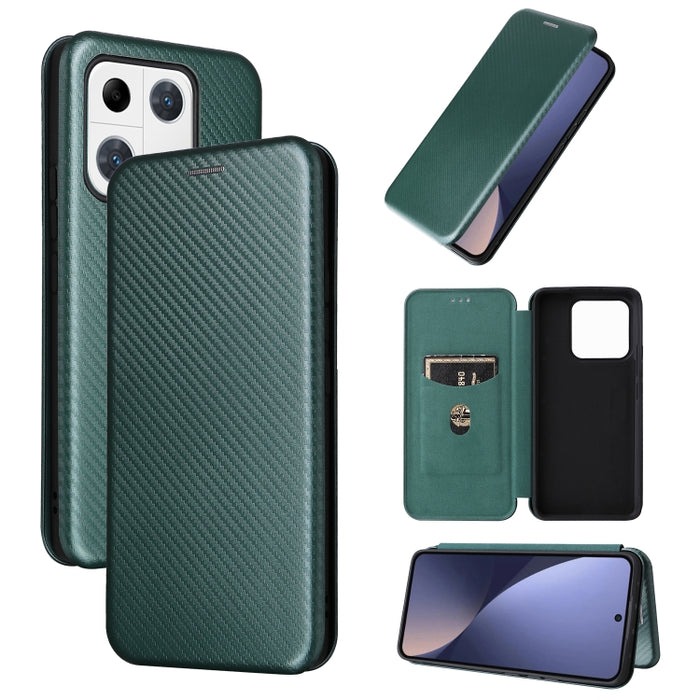 Caja del teléfono de la PU del tirón horizontal de la textura global de la fibra de carbono, For Motorola  Moto E22 4G / Moto E22i 4G, For Xiaomi 13 Pro, For Xiaomi Redmi A1+