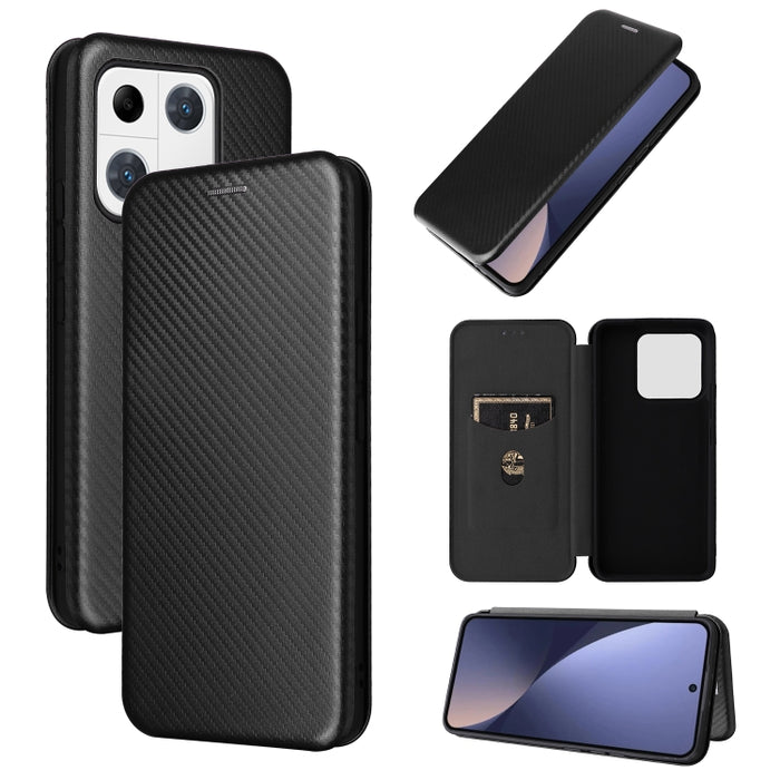 Caja del teléfono de la PU del tirón horizontal de la textura global de la fibra de carbono, For Motorola  Moto E22 4G / Moto E22i 4G, For Xiaomi 13 Pro, For Xiaomi Redmi A1+