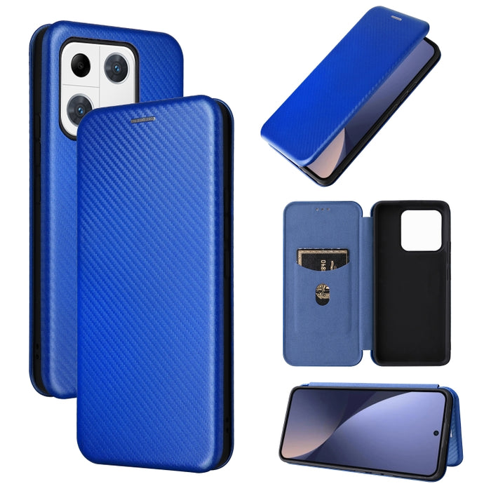 Caja del teléfono de la PU del tirón horizontal de la textura global de la fibra de carbono, For Motorola  Moto E22 4G / Moto E22i 4G, For Xiaomi 13 Pro, For Xiaomi Redmi A1+