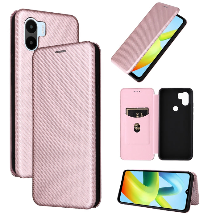 Caja del teléfono de la PU del tirón horizontal de la textura global de la fibra de carbono, For Motorola  Moto E22 4G / Moto E22i 4G, For Xiaomi 13 Pro, For Xiaomi Redmi A1+
