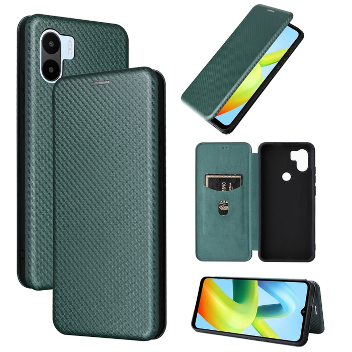 Caja del teléfono de la PU del tirón horizontal de la textura global de la fibra de carbono, For Motorola  Moto E22 4G / Moto E22i 4G, For Xiaomi 13 Pro, For Xiaomi Redmi A1+