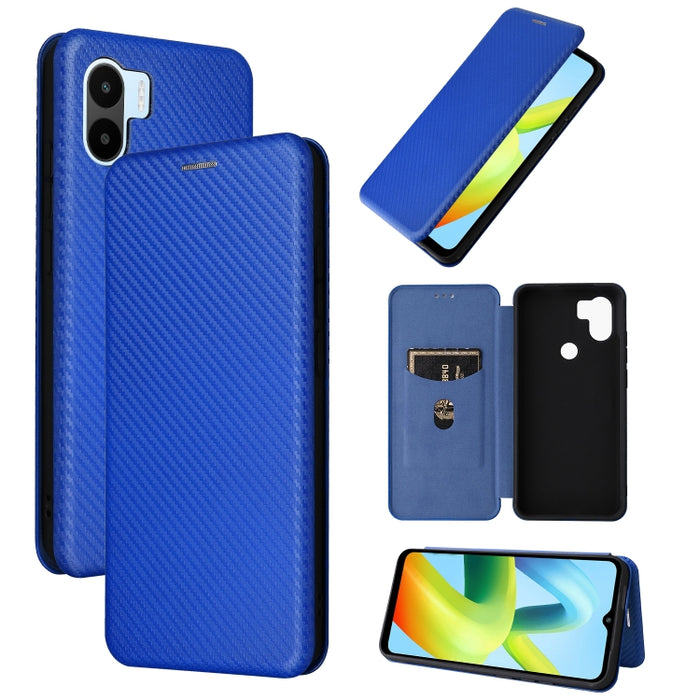 Caja del teléfono de la PU del tirón horizontal de la textura global de la fibra de carbono, For Motorola  Moto E22 4G / Moto E22i 4G, For Xiaomi 13 Pro, For Xiaomi Redmi A1+