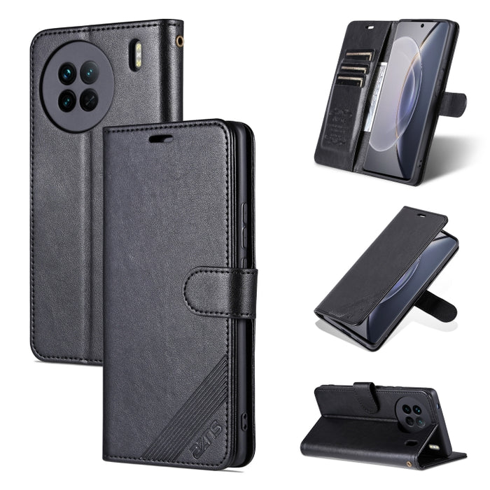 AZNS Estuche para teléfono de cuero con textura de piel de oveja, For vivo X90, For Xiaomi 13, For Xiaomi 13 Pro