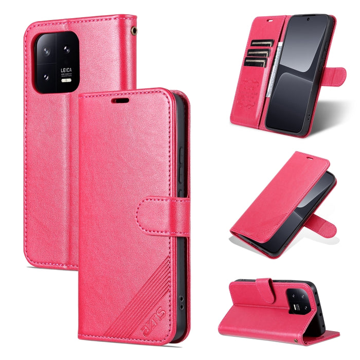 AZNS Estuche para teléfono de cuero con textura de piel de oveja, For vivo X90, For Xiaomi 13, For Xiaomi 13 Pro